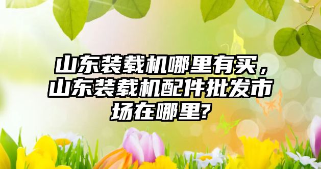 山東裝載機哪里有買，山東裝載機配件批發(fā)市場在哪里?