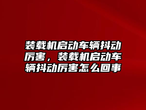 裝載機啟動車輛抖動厲害，裝載機啟動車輛抖動厲害怎么回事