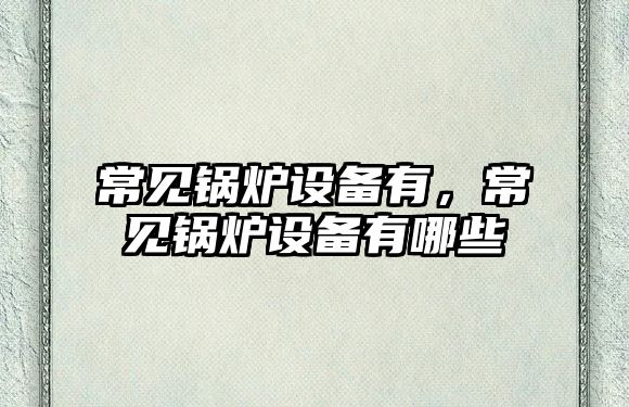 常見鍋爐設(shè)備有，常見鍋爐設(shè)備有哪些