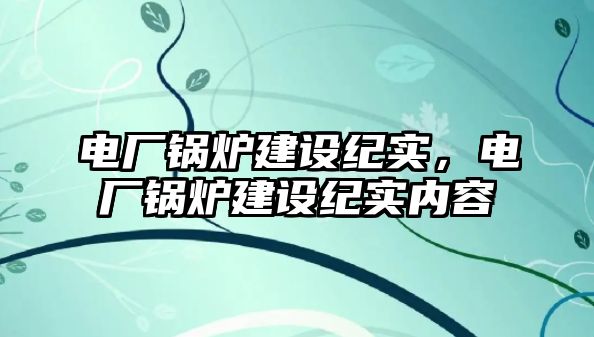 電廠鍋爐建設紀實，電廠鍋爐建設紀實內(nèi)容