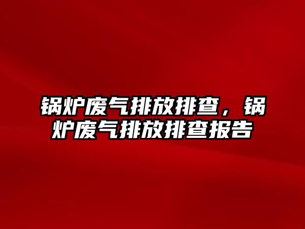 鍋爐廢氣排放排查，鍋爐廢氣排放排查報告