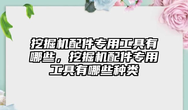 挖掘機配件專用工具有哪些，挖掘機配件專用工具有哪些種類