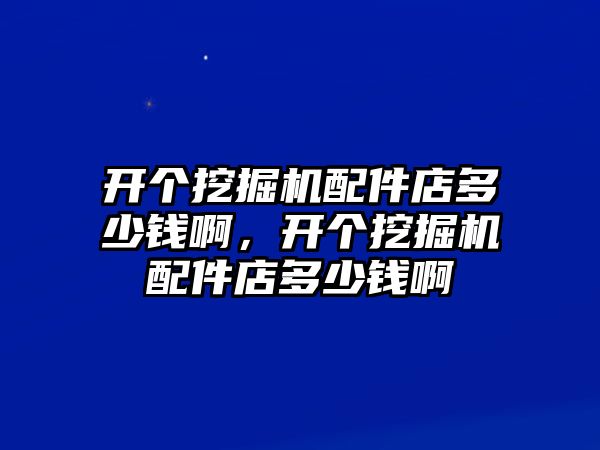 開個(gè)挖掘機(jī)配件店多少錢啊，開個(gè)挖掘機(jī)配件店多少錢啊