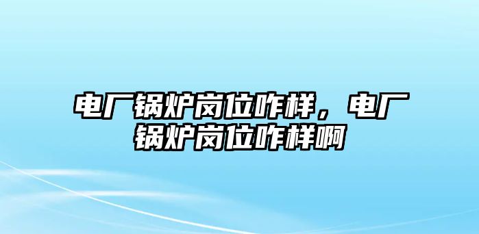 電廠鍋爐崗位咋樣，電廠鍋爐崗位咋樣啊