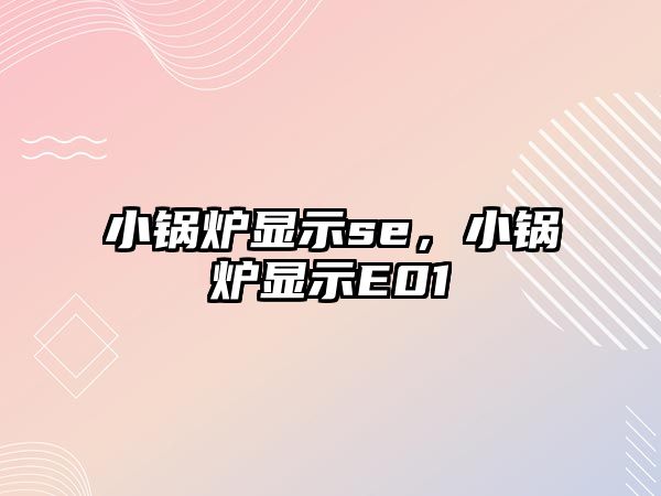 小鍋爐顯示se，小鍋爐顯示E01