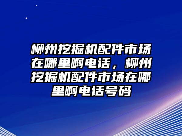 柳州挖掘機(jī)配件市場(chǎng)在哪里啊電話，柳州挖掘機(jī)配件市場(chǎng)在哪里啊電話號(hào)碼