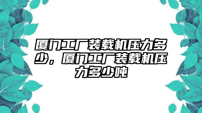 廈門工廠裝載機壓力多少，廈門工廠裝載機壓力多少噸