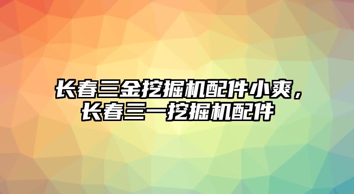 長(zhǎng)春三金挖掘機(jī)配件小爽，長(zhǎng)春三一挖掘機(jī)配件