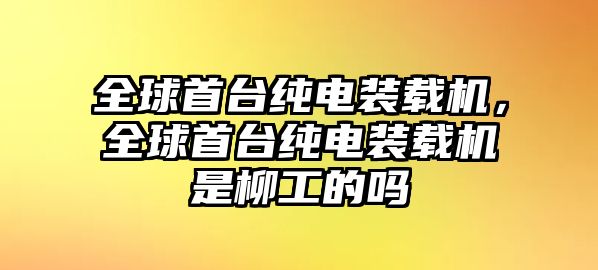 全球首臺純電裝載機，全球首臺純電裝載機是柳工的嗎