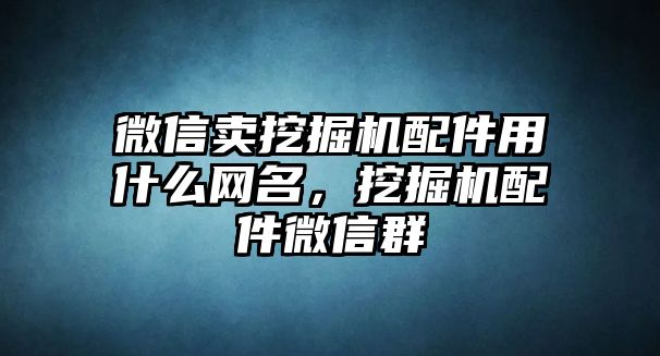 微信賣挖掘機配件用什么網(wǎng)名，挖掘機配件微信群