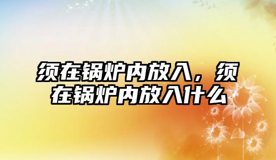 須在鍋爐內(nèi)放入，須在鍋爐內(nèi)放入什么