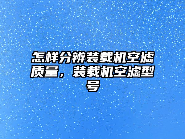 怎樣分辨裝載機空濾質(zhì)量，裝載機空濾型號