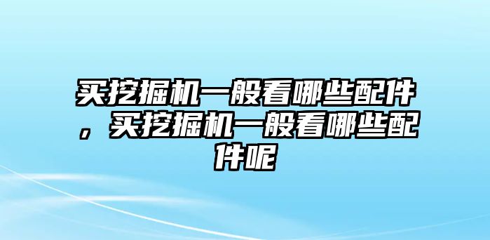 買挖掘機一般看哪些配件，買挖掘機一般看哪些配件呢