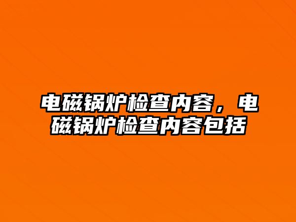 電磁鍋爐檢查內(nèi)容，電磁鍋爐檢查內(nèi)容包括