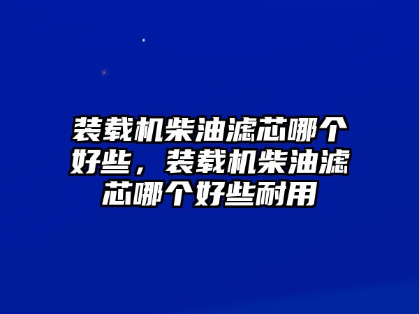 裝載機柴油濾芯哪個好些，裝載機柴油濾芯哪個好些耐用