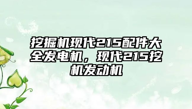 挖掘機(jī)現(xiàn)代215配件大全發(fā)電機(jī)，現(xiàn)代215挖機(jī)發(fā)動機(jī)