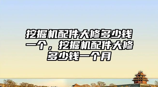 挖掘機配件大修多少錢一個，挖掘機配件大修多少錢一個月