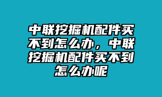 中聯(lián)挖掘機(jī)配件買不到怎么辦，中聯(lián)挖掘機(jī)配件買不到怎么辦呢