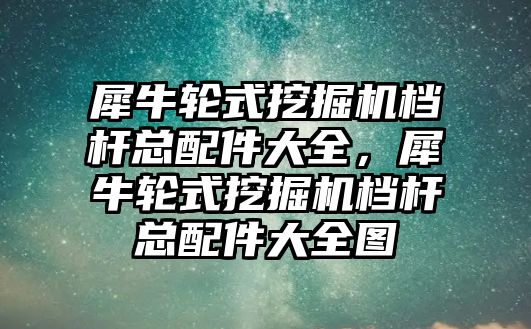 犀牛輪式挖掘機檔桿總配件大全，犀牛輪式挖掘機檔桿總配件大全圖