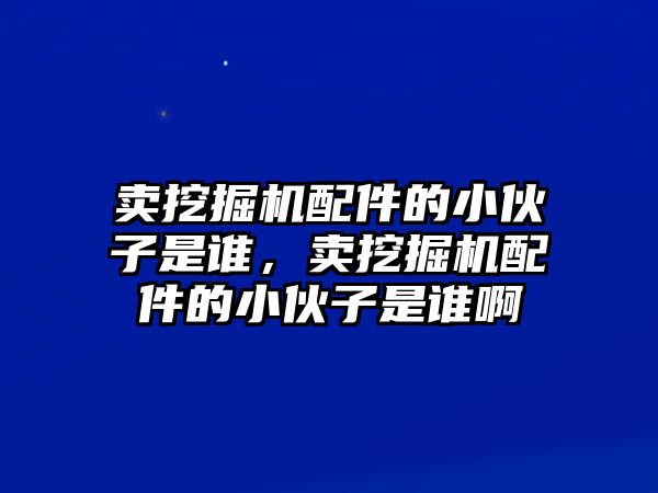 賣挖掘機配件的小伙子是誰，賣挖掘機配件的小伙子是誰啊