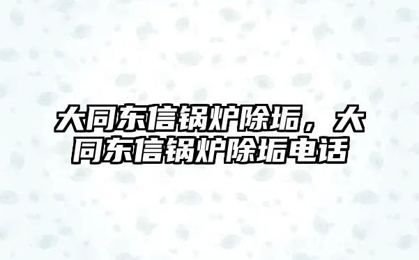 大同東信鍋爐除垢，大同東信鍋爐除垢電話