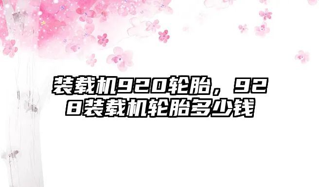 裝載機920輪胎，928裝載機輪胎多少錢