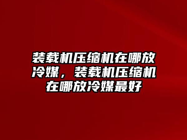 裝載機(jī)壓縮機(jī)在哪放冷媒，裝載機(jī)壓縮機(jī)在哪放冷媒最好