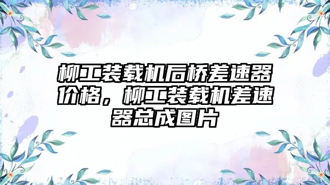 柳工裝載機(jī)后橋差速器價格，柳工裝載機(jī)差速器總成圖片