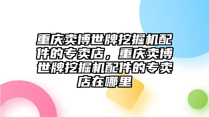 重慶賣博世牌挖掘機配件的專賣店，重慶賣博世牌挖掘機配件的專賣店在哪里