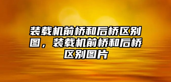 裝載機(jī)前橋和后橋區(qū)別圖，裝載機(jī)前橋和后橋區(qū)別圖片