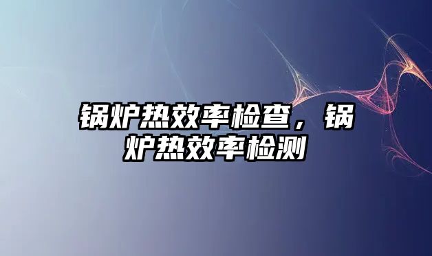 鍋爐熱效率檢查，鍋爐熱效率檢測