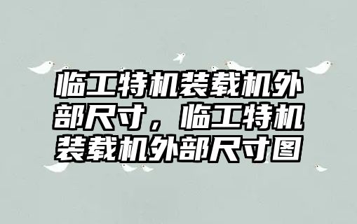 臨工特機裝載機外部尺寸，臨工特機裝載機外部尺寸圖