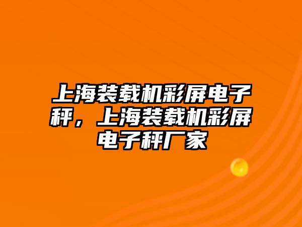 上海裝載機(jī)彩屏電子秤，上海裝載機(jī)彩屏電子秤廠(chǎng)家