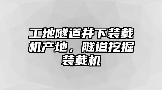 工地隧道井下裝載機產(chǎn)地，隧道挖掘裝載機