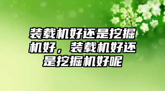 裝載機(jī)好還是挖掘機(jī)好，裝載機(jī)好還是挖掘機(jī)好呢