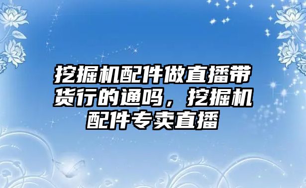 挖掘機配件做直播帶貨行的通嗎，挖掘機配件專賣直播