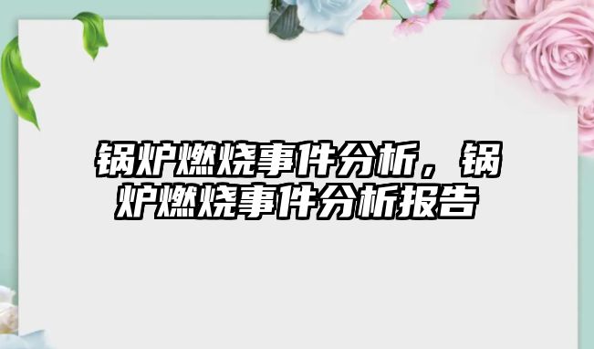 鍋爐燃燒事件分析，鍋爐燃燒事件分析報告