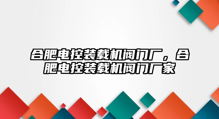 合肥電控裝載機閥門廠，合肥電控裝載機閥門廠家