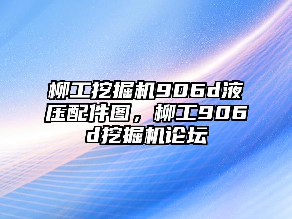 柳工挖掘機906d液壓配件圖，柳工906d挖掘機論壇