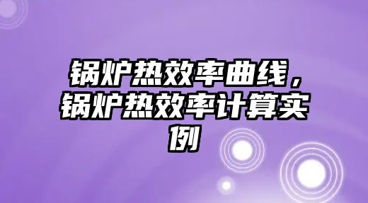 鍋爐熱效率曲線，鍋爐熱效率計算實例