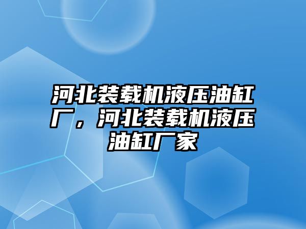 河北裝載機(jī)液壓油缸廠，河北裝載機(jī)液壓油缸廠家