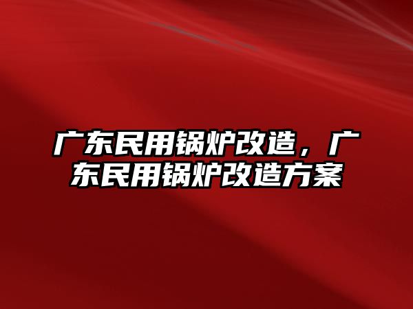 廣東民用鍋爐改造，廣東民用鍋爐改造方案