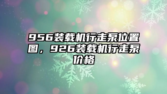 956裝載機(jī)行走泵位置圖，926裝載機(jī)行走泵價(jià)格