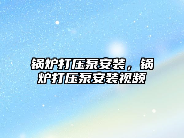 鍋爐打壓泵安裝，鍋爐打壓泵安裝視頻