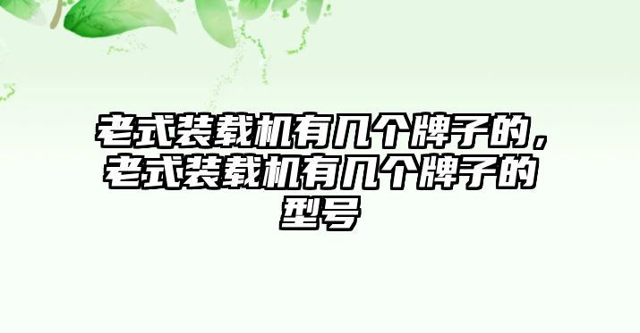 老式裝載機(jī)有幾個(gè)牌子的，老式裝載機(jī)有幾個(gè)牌子的型號(hào)