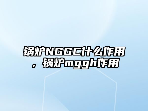 鍋爐NGGC什么作用，鍋爐mggh作用