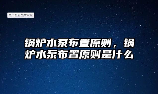 鍋爐水泵布置原則，鍋爐水泵布置原則是什么