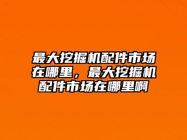 最大挖掘機配件市場在哪里，最大挖掘機配件市場在哪里啊